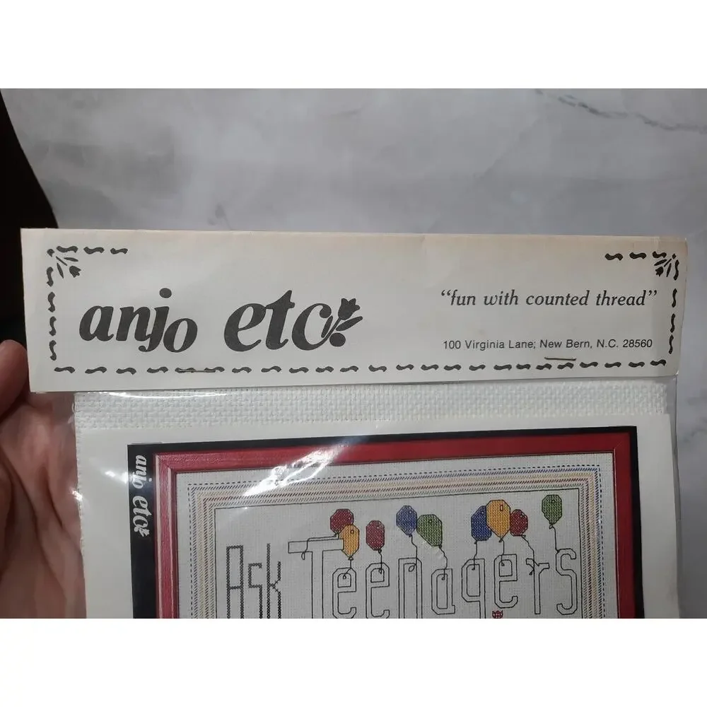 Vintage Anjo Etc Counted Cross Stitch Kit Ask Teenagers They Know It All